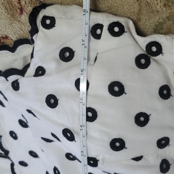 🗝 Taylor White/Black Cotton Spring Summer Dress vintage style - Picture 11 of 14